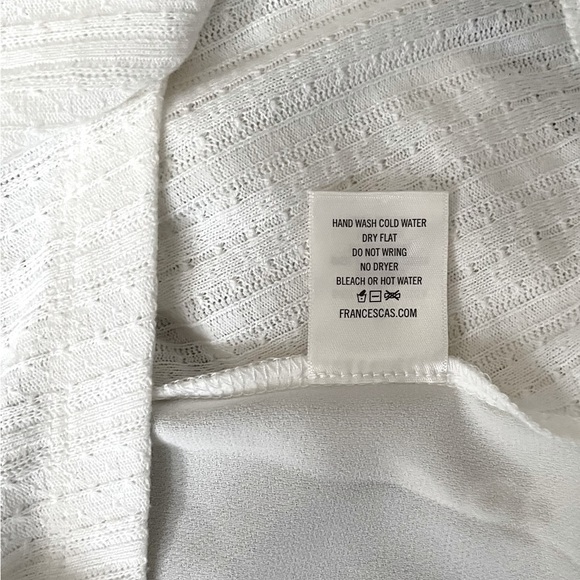 BLUE Rain Boho lace boxy cropped white top/tunic crossover/wrapped front WomenXS - Picture 12 of 16